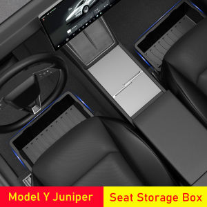 Under Seat Storage Box for Tesla Model Y Juniper Launch 2025 Centrol Console Organizer Travel Accessories Front Rear Seat Tray