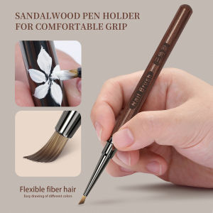 Wood Handle Triangular Petal Nail Brush Acrylic Nail Art Liner Brush Grid Stripes Flower Painting Drawing Pen DIY Manicure Tool
