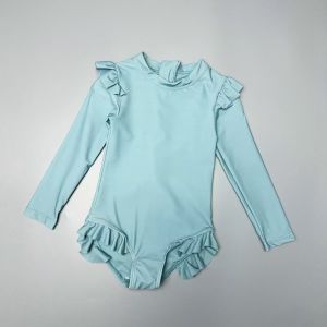 Amber Foreign Single UPF50 + Girls Long-Sleeved Surfing Wetsuit Swimsuit Children Sun Protection One-Piece Swimsuit Sisters Outfit