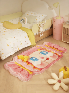 ZHIBAIJIA | Cute Cartoon Pink Bedside Carpet No Maintenance Required