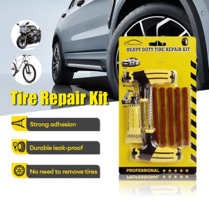 Tire Repair Tool Kit with 5 Tire Repair Strips Car & Motorcycle Emergency Tire Repair Tool Rubber Repair Tools Penampal Tayar Kereta Bocor 轮胎修理工具套装