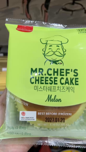 HỏaTốc Date 01/27 Bánh bông lan phô mai ông già Mr. Chefs Cheese Cake 105g - Dưa lưới