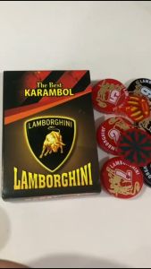 Biji Karambol Tebal 3 mm Motif Lamborghini / Random | Koin Krambol Satu Lapis Original | Keping Kerambol 3mm | Coin Carambol Carrom Games