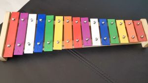 [Little B House] 15 Note Metal Bars Xylophone With Wooden Mallets Childrens Talent Musical Toy 15音铝板琴 Alat Music - BT204