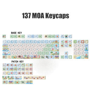 Bộ Keycaps Hình Động Vật Dễ Thương Bộ 137 Phím Tùy Chỉnh MOA Profile Nhuộm Thăng Hoa Cho MX Switches Bàn Phím Cơ Phụ Kiện Chơi Game