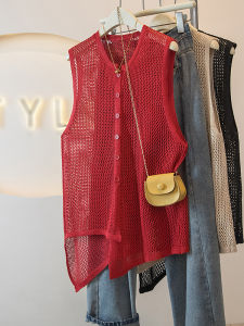 AIYITI | Red Lace Vest Jacket For Large Size Women Summer