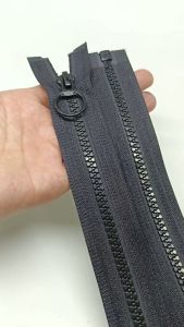Resleting Zipper Ritsleting 125 cm Vislon Warna Hitam Model Set Open - End Atau Buka - Lepas Variasi Tarikan Bulat