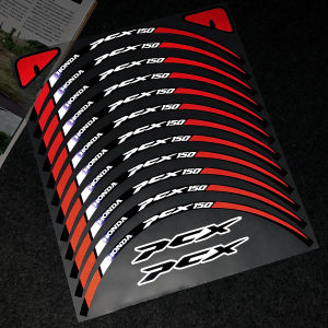 เทปแถบสติ๊กเกอร์ขอบล้อดุมรูปลอกขอบอุปกรณ์เสริมมอเตอร์ไซค์แบบสะท้อนแสงสำหรับฮอนด้า PCX150 Pcx 150