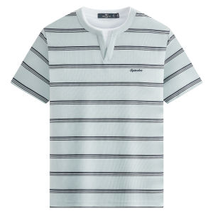 SEPTWOLVES | Striped Icy Silky Illusion Double T-Shirt Mens