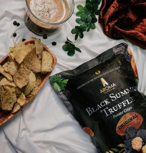 AromaTruffle 5-Star Black Truffle Potato Chips Original Flavor Mustard Spicy Flavor Singapore Snacks Puffed Food 100g Bag
