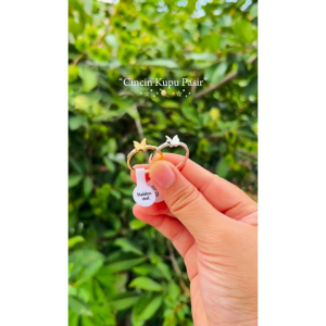 Cincin Titanium Wanita Kupu Pasir Mata Berlian Wanita Model Simple Elegan | PUSAT TIMUR