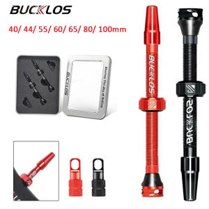 BUCKLOS 40/44/55/60/65/80/100MM Bicycle Tubeless Tire Valve Aluminum Alloy Road Bike Valve F/V Presta Valve Removable Tire Tool