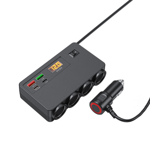 SUPENG | Universal Intelligent Car Charger 12V-24V Voltage Compatibility 4 Ports Expansion Socket