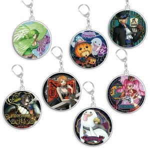 Bandai | Keychain OP OPTCG CardShirley Perona Sanji Backpack Pendant Anime Game Fans Gift Recycled Acrylic Decoration Rare Card Toy