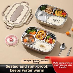 MAIYUQI | Stainless Microwaveable Compartmental Lunch Box