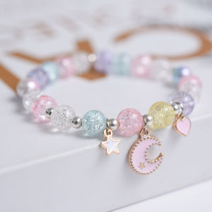 Makersland Sweet Bead Bracelet For Children Women Cute Flower Pendant Bracelets Kids Girls Charm Jewellery Gifts Wholesale