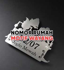 Nomor Rumah Stainless Tradisional | Nomor Rumah Wayang Rama Shita Hiasan Dinding