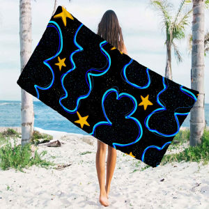 Khăn Tắm Biển Cosmic Clouds Stars Siêu Nhẹ Nhanh Khô Siêu Thấm Hút Mùa Hè Cần Thiết Khăn Polyester In Hình Khô Nhanh