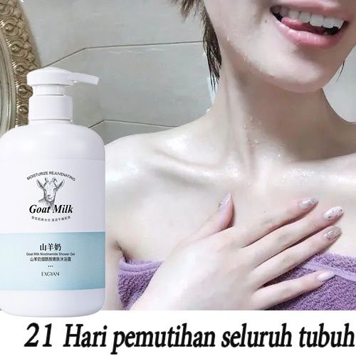 Sabun pemutih badan Sabun mandi Pemutih badan Sabun goat milk Sabun susu kambing 800ml Pemutih Singkirkan kulit kusam kering merinding Memutihkan melembabkan mencerahkan Nicotinamide Peremajaan Kulit Deep Cleaning Milk Shower Gel Aroma Yang Kuat
