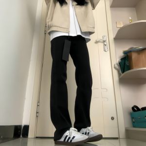 High Waist Straight Leg Jeans Womens Black Super Long 180cm Tall Version Wide Leg Pants Slimming Effect Summer Season