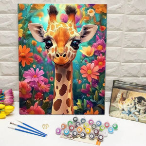 Oil Painting By Numbers Giraffe Animal Pattern DIY Number Drawing Canvas Pictures By Numbers Home Decor Large Size