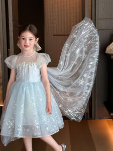 ZHILIAOCHENGZHANGJI | Sweet Tulle Princess Dress with Puff Sleeves and Sequins Summer
