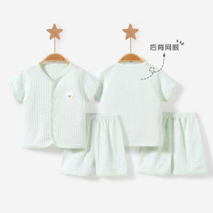 Bộ Đồ Mùa Hè Cotton Nguyên Chất Cho Trẻ Em Bộ Đồ Hai Mảnh Tay Ngắn Mỏng Thoáng Khí Thoải Mái Cho Bé Trai Và Bé Gái