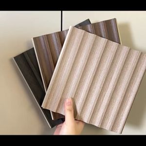 WPC Fluted Wall Panel Sticker Waterproof Solid Wood Panel Board TV Background Wall Decor for Home