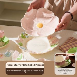 SHELI | Floral Embossed Ceramic Dinner Plate
