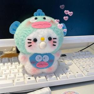 【sanheZ】Sanrio Anime Plush Doll Hello Kitty Creativity Stuffed Toy Spit Bubbles Recording Cartoon Kawaii Pendant Bag Accessory Festival Gift