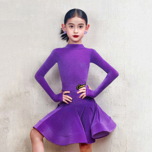 conny | Childrens Competition Standard Latin Dance Dress High Neck Long Sleeve