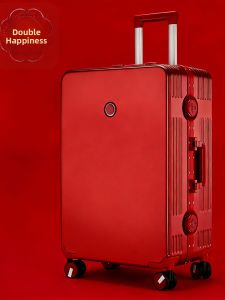 MANLVSHI | Red Bridal Trolley Luggage Carry-On