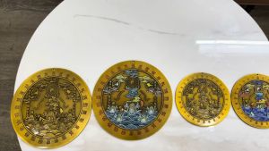 Gương treo sơn hải chấn bằng đồng 2 cỡ: Đk 12cm và 18cm 2 Loại bằng đồng và vẽ màu