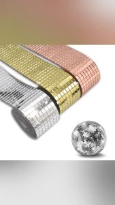 mosaic wall sticker self adhesive DIY glass mirror stickers party kitchen silver gold background