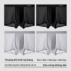 Quần lót nam MiiOW bằng nylon lụa băng mỏng không đường may thoáng khí - mùa hè