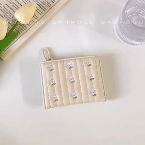 VIRAL!! Dompet Wanita Mini Motif Flowers Short Tifold - Dompet Lipat Koin Lipat Wanita Termurah