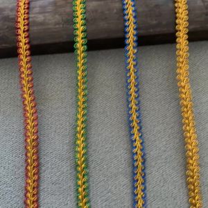 5m/16.4ft Each Pack 1.0cm Lace Trims golden Ribbon for Dress bras Costume Curtain braid cord Pillow DIY Handmade Craft Decorat