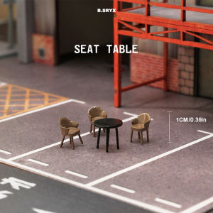 Kicarmod 1/64 Scale Model Sofa Table and Chair Kit in Scale Paired with 1:64 Architectural Scenes and Car Models Scene