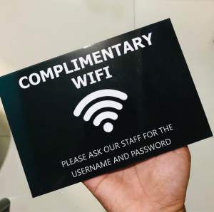 Complimentary wifi Signage