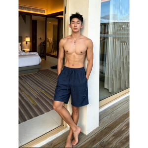 OUMULONG | Quần Short Linen Thoáng Khí Thời Trang Cho Nam Mùa Hè