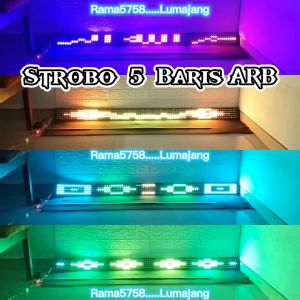 Lampu Kaca Mobil 5 Baris ARB Teks Wifi HP
