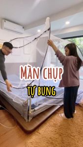 Màn Mùng Chụp Tự Bung Người Lớn Cao Cấp gấp gọn tiện dụng 1m2 1m6 1m8 2m 2m2 Kiều Phi - Màn Thông Minh Đỉnh Vuông Đỉnh Chóp Bảo Hành 18 tháng