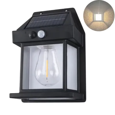 Solar Lights Outdoor Exterior Wall Lamp Retro Motion Sensor Atmosphere Lighting Solar Powered Desk Table Lamp for Home Decor