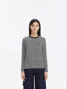 Classic Vintage Stripes Round Neck Long Sleeve T-Shirt
