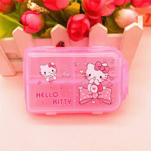 Sanrio Cartoon My Melody Kuromi Medicine Box Pill Storage Box Anime Peripherals Jewelry Box Mini Portable Seal A Gift for Girls