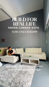 [FREE INSTALLATION] BETTY FURNITURE HAVEN Premium Corner Sofa | Adjustable Backrest & Armrest | 4 Seater Push Back