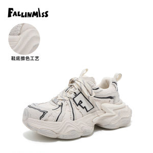 Spring New Style Qiangyan Dad Shoes Thick Bottom Heightening Sports Casual Shoes Wide Leg Pants Match Star Sea Leisure Shoes