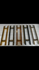 Modern Premium H Type Door Handle Square Rectangular Bar Pull Easy DIY Mount Universal Hardware Suitable for Glass and Wooden Swing Door Stylish Black & Gold Two Color Options Stable Door Accessory with Sufficient Ready Stock