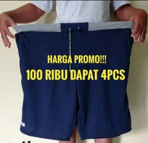 PAKET HEMAT 4PCS celana pendek jumbo pria kolor big size 4XL bebby terry