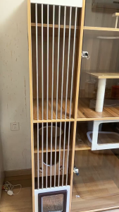 Oversized Cat Condo Solid Wood Cat House Panoramic View Cat Cage Domestic Cat Villa